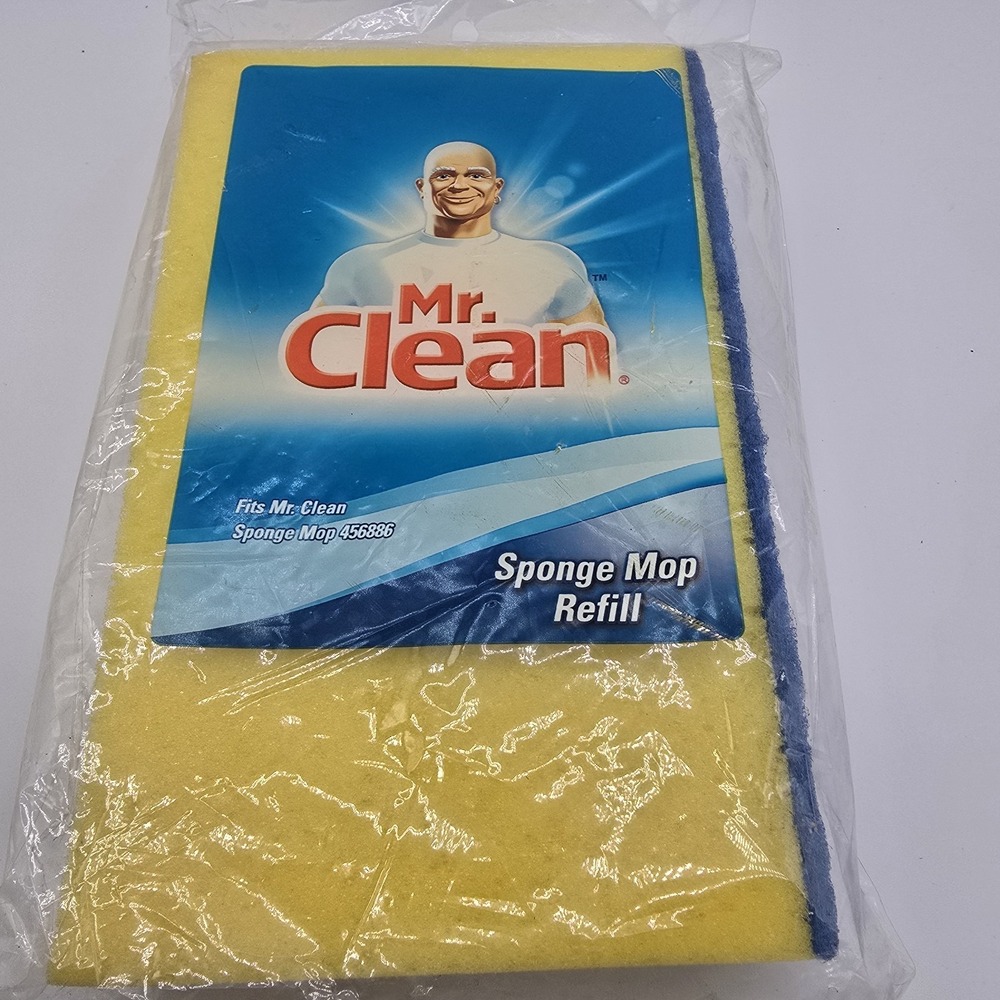 Mr. Clean Sponge Mop Refill 456886 Snap On Snap Off  Yellow Replacement